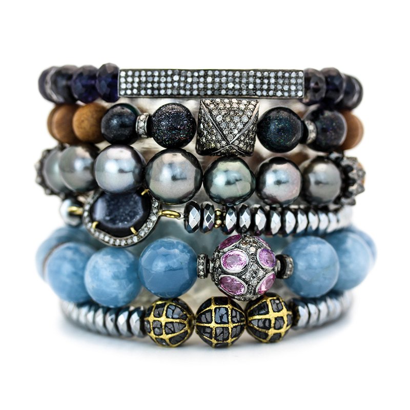 Iolite Diamond Bar Bracelet