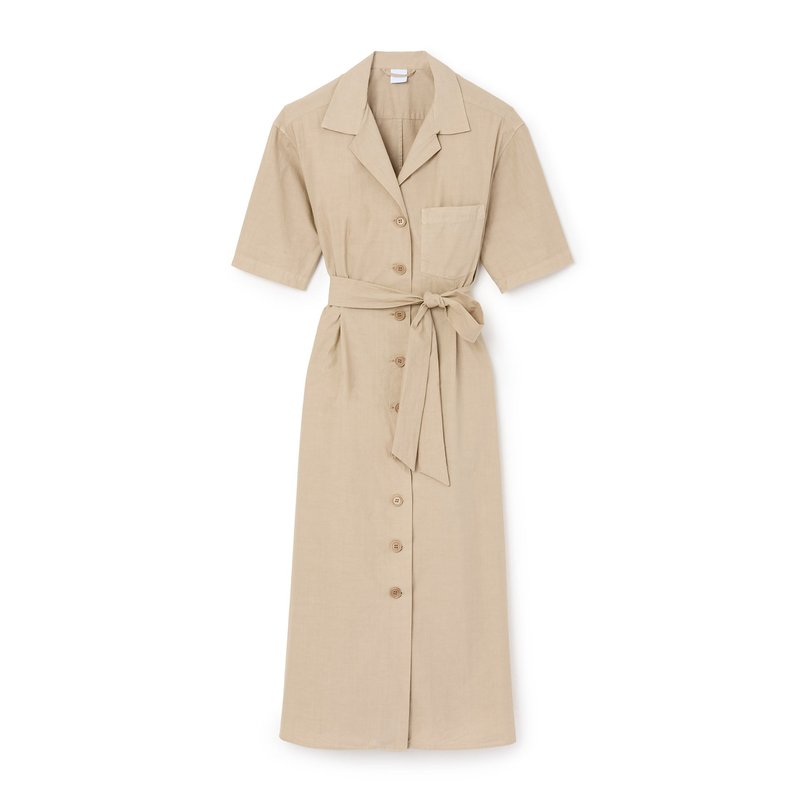 Women's Cotton Blend Short Sleeve Dress - Sabbia