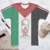 Palestinian Flag Realistic Tatreez Pattern Handhala Customized T-shirt